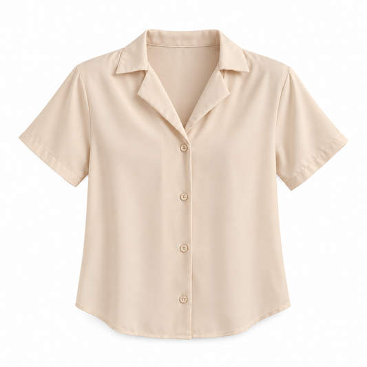 Lightweight Chiffon Short-Sleeve Blouse
