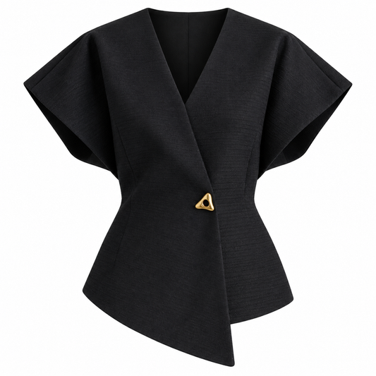 Black Asymmetric Tailored Vest product view
