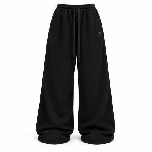 Black Relaxed Drawstring Sweatpants product view