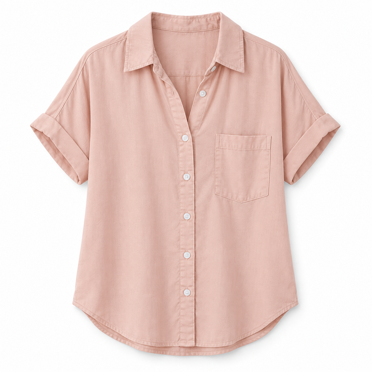 Chemise boutonnée décontractée à manches courtes