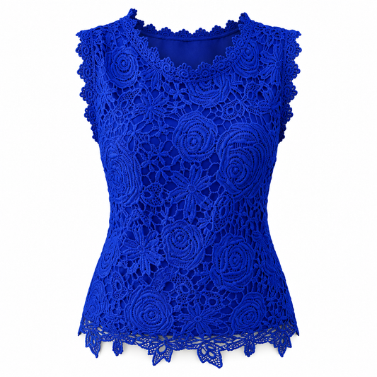 Lace-Trim Sleeveless Blouse