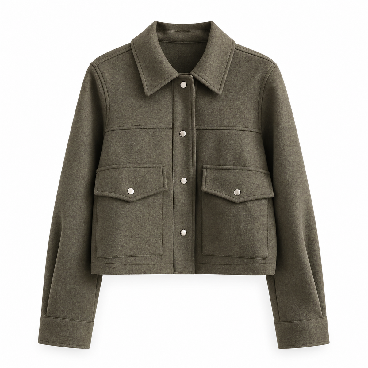 Dark olive Cropped Pocket Jacket product view