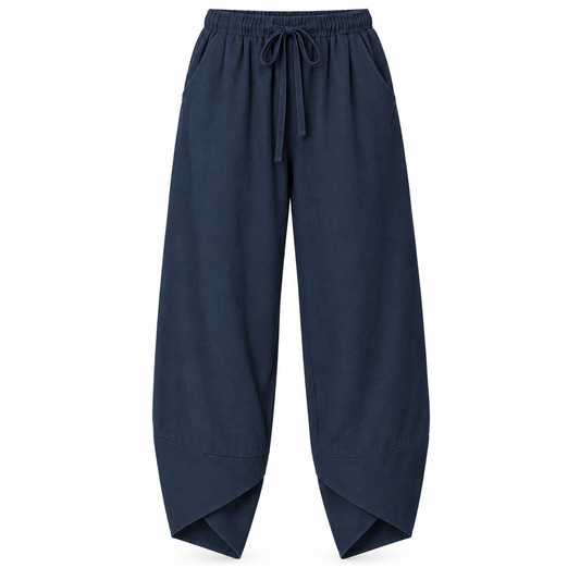 Relaxed Cotton-Linen Harem Trousers