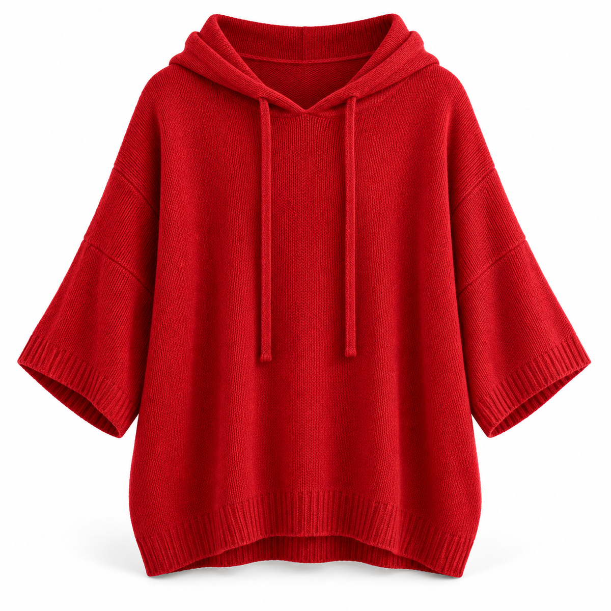 Relaxed Hooded Zip Knit Sweater