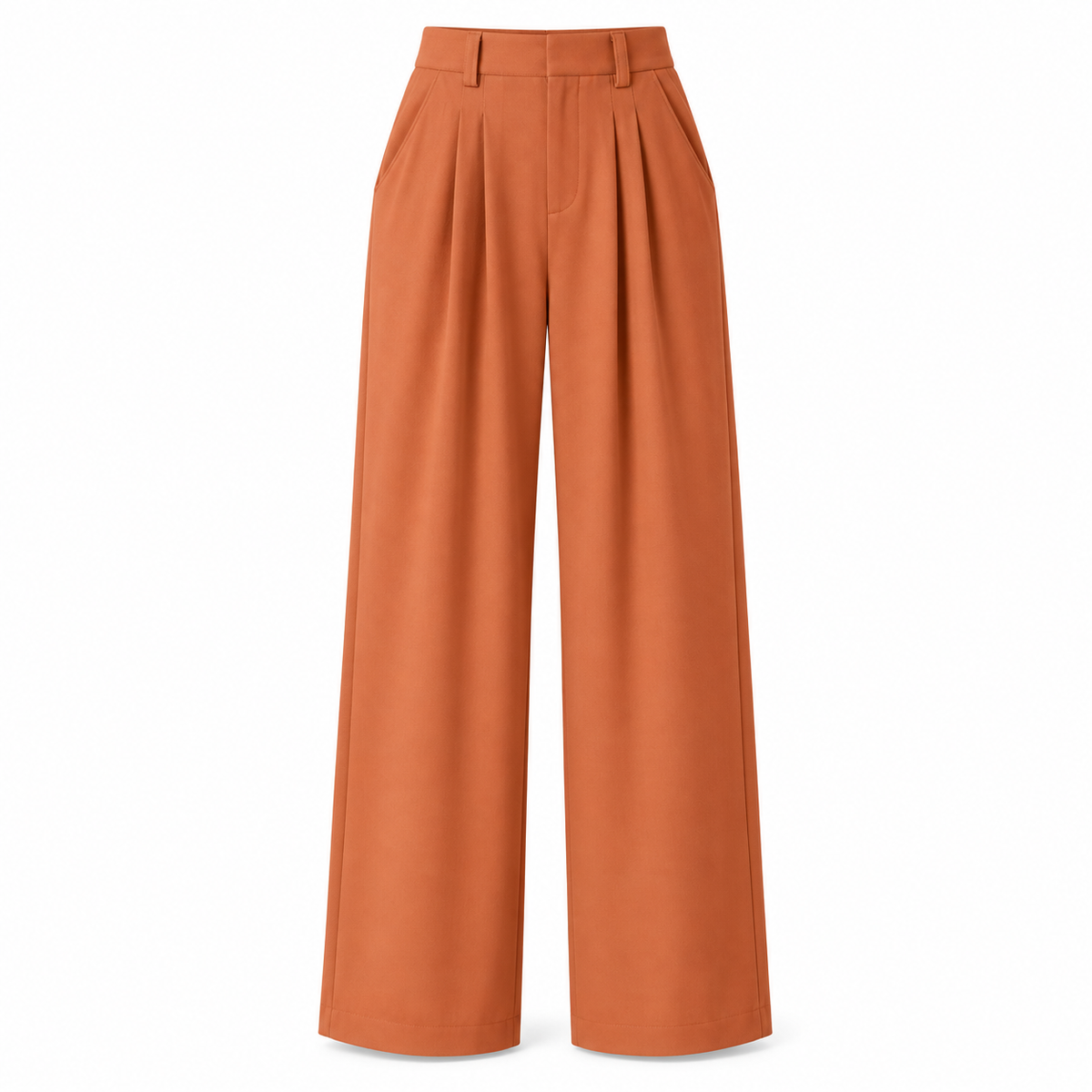 Rust Lightweight Wide-Leg Trousers product view