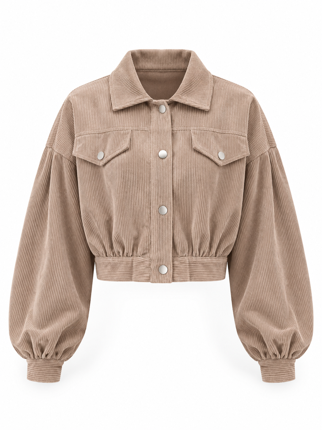 Taupe Cropped Corduroy Jacket product view
