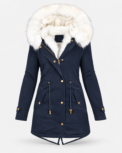 Langer Parka mit Kapuze und lockerer Passform