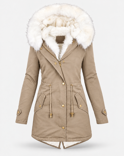 Langer Parka mit Kapuze und lockerer Passform