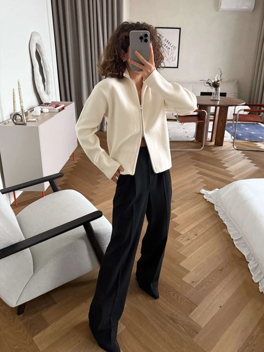 Full-Zip Knit Cardigan