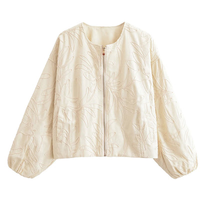 Embroidered Cropped Jacket