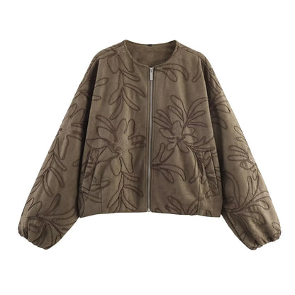 Embroidered Cropped Jacket