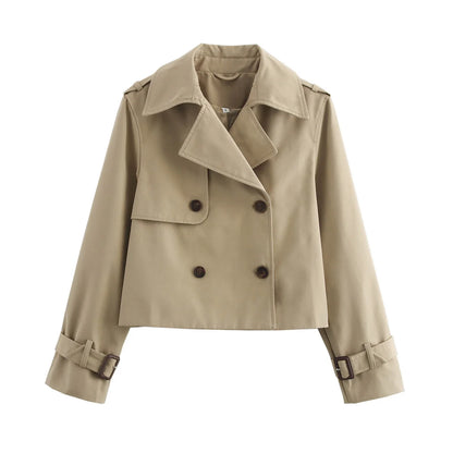 Cropped Double-Breasted Trench