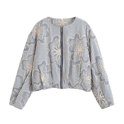 Embroidered Cropped Jacket