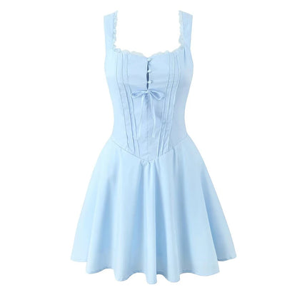 Lace-Up Mini Dress