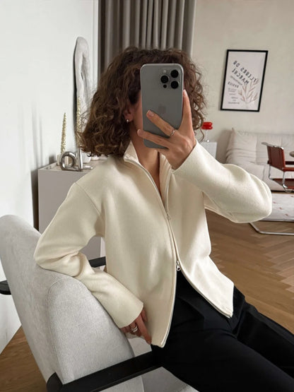 Full-Zip Knit Cardigan