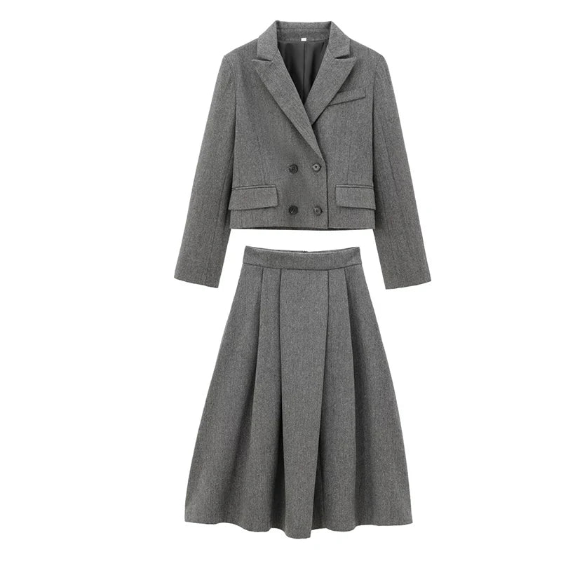 Cropped Double-Breasted Blazer