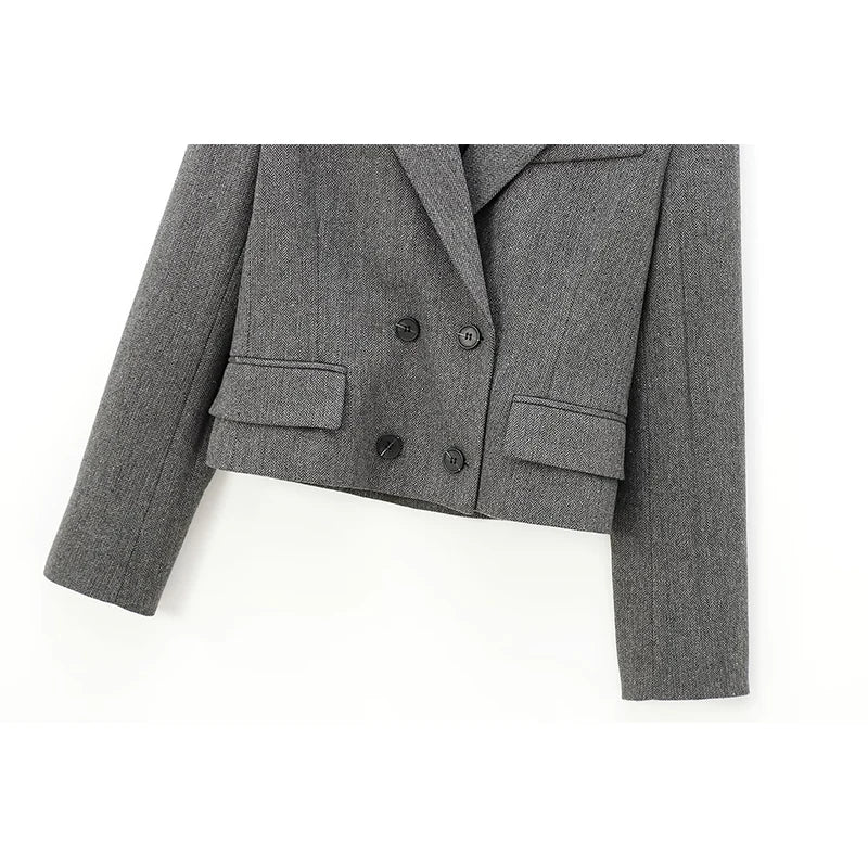 Cropped Double-Breasted Blazer