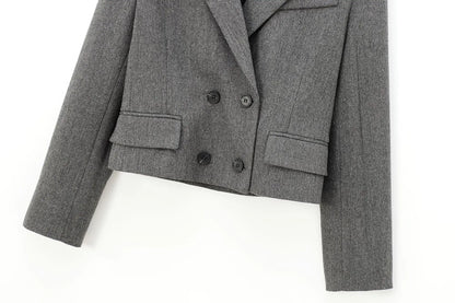 Cropped Double-Breasted Blazer