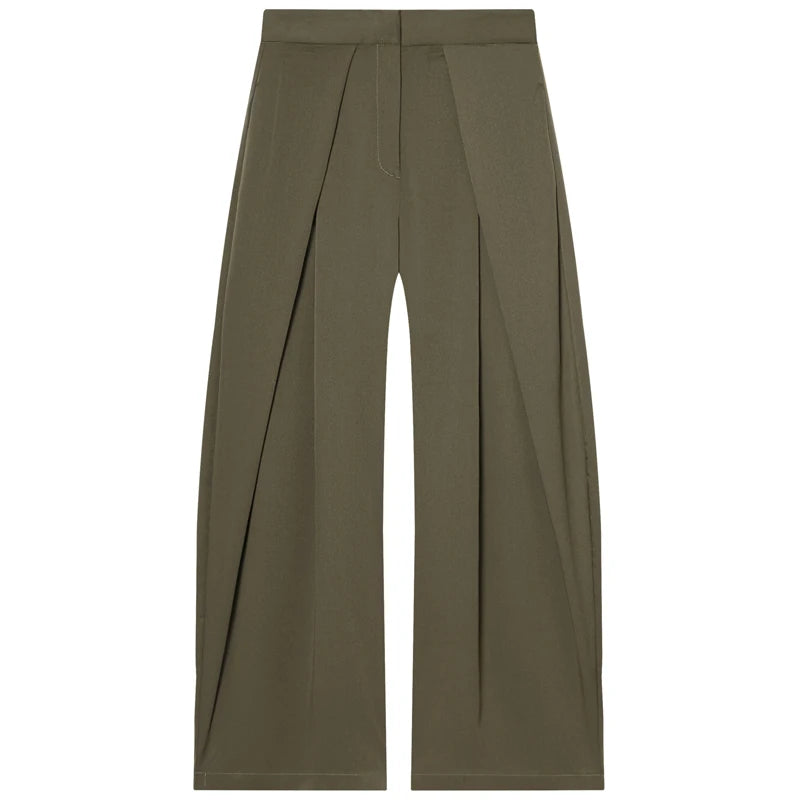 Pleated Wide-Leg Trousers