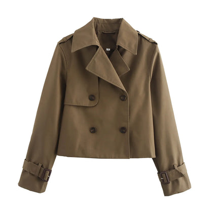 Cropped Double-Breasted Trench