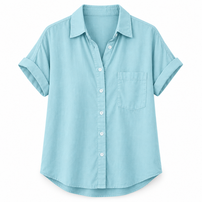 Chemise boutonnée décontractée à manches courtes