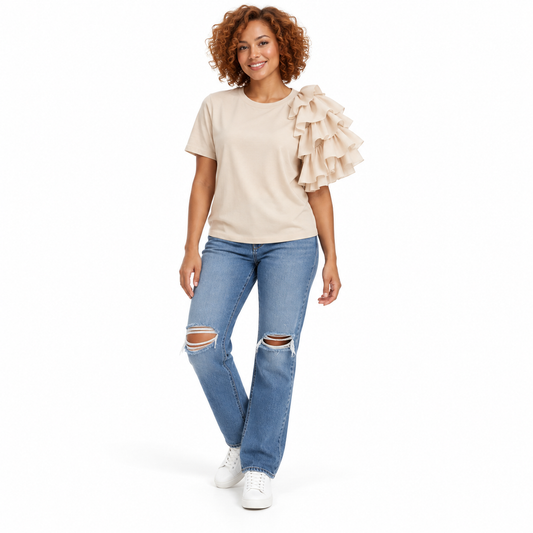 Ruffle-Sleeve Everyday Top