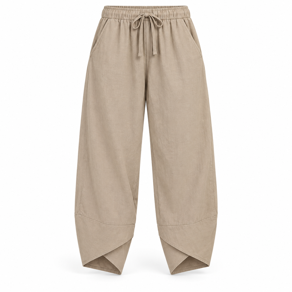 Relaxed Cotton-Linen Harem Trousers