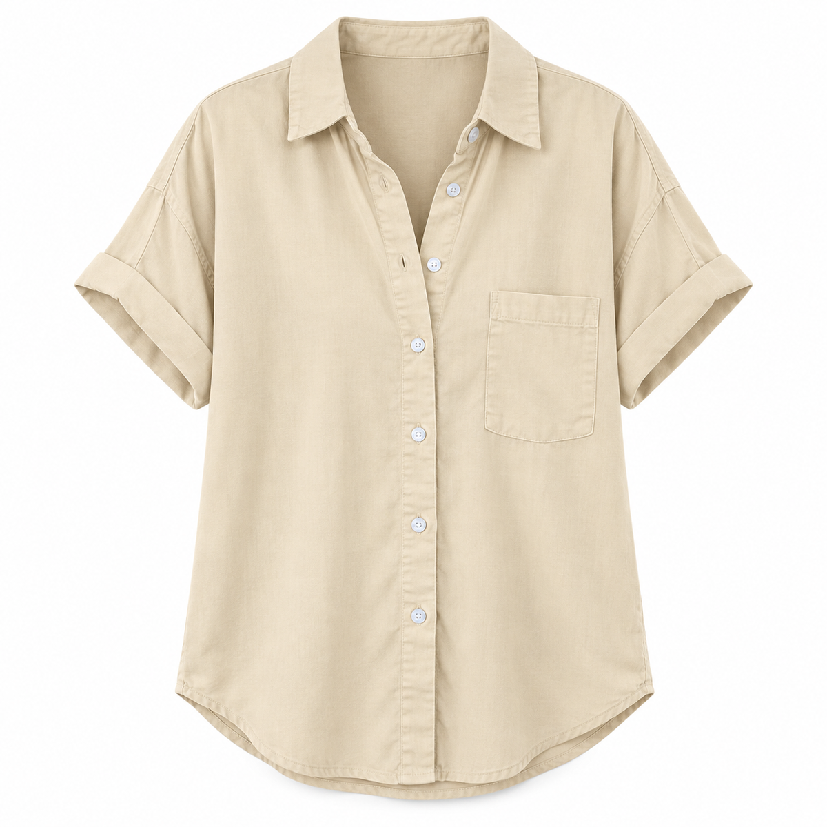 Chemise boutonnée décontractée à manches courtes