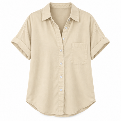 Chemise boutonnée décontractée à manches courtes
