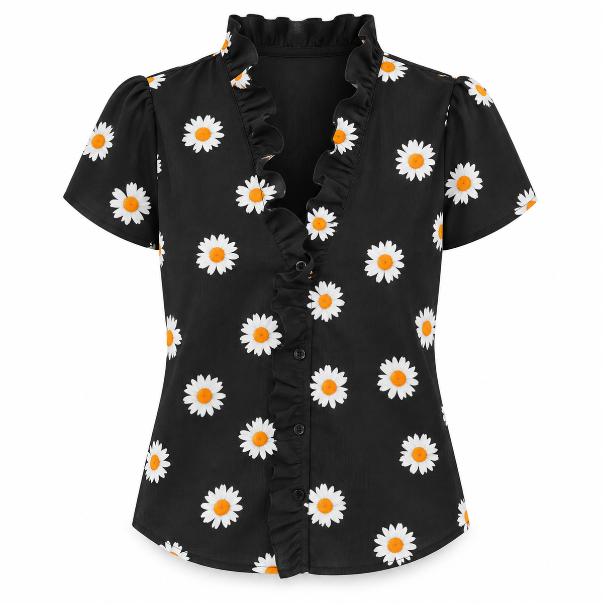 Ruffle V-Neck Blouse