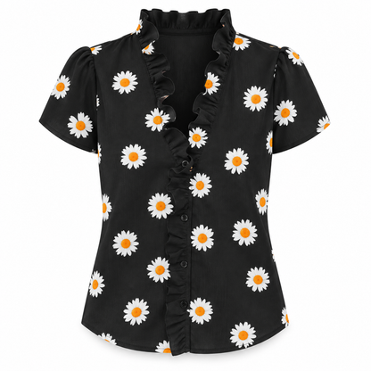 Ruffle V-Neck Blouse