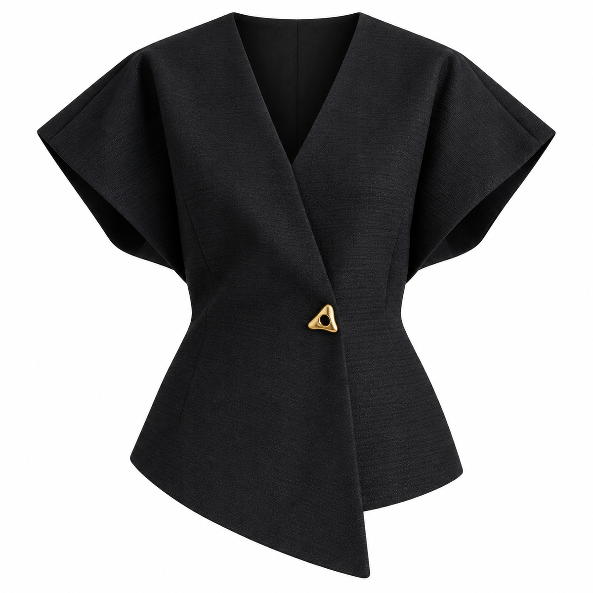 Black Asymmetric Tailored Vest product view