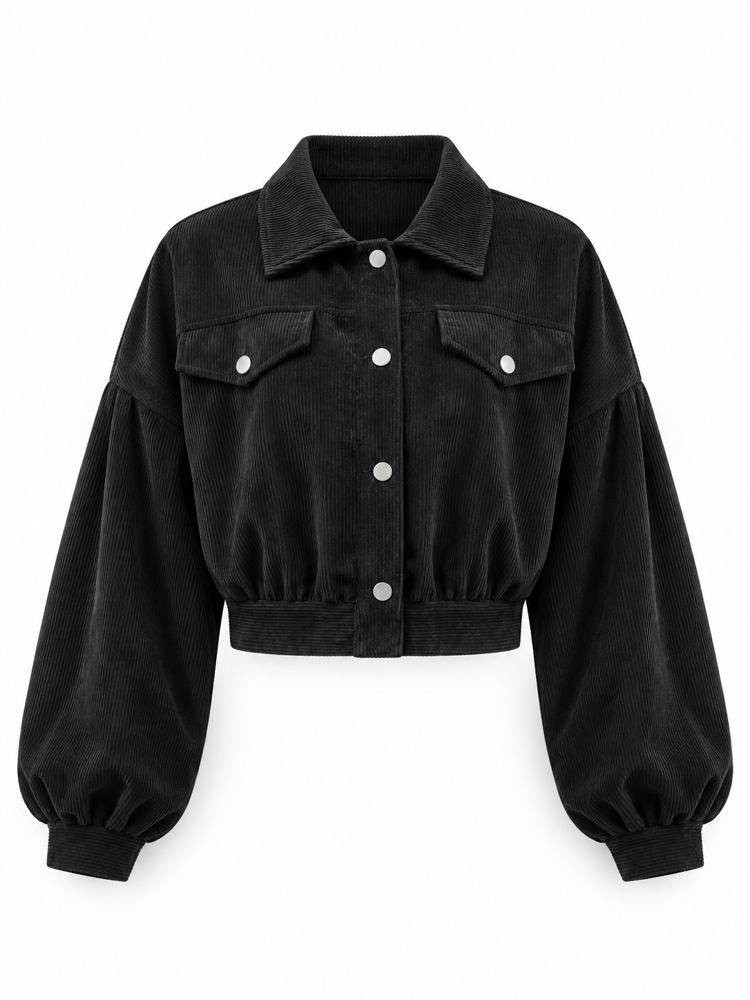 Black Cropped Corduroy Jacket product view