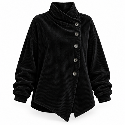 Asymmetrische corduroy blouse met knopen