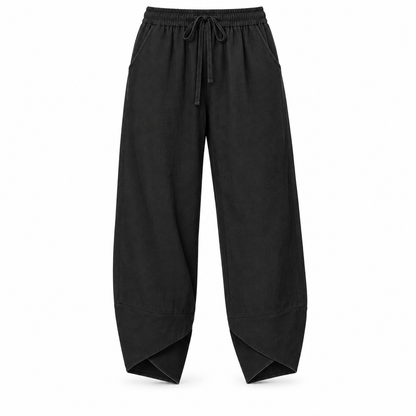 Relaxed Cotton-Linen Harem Trousers
