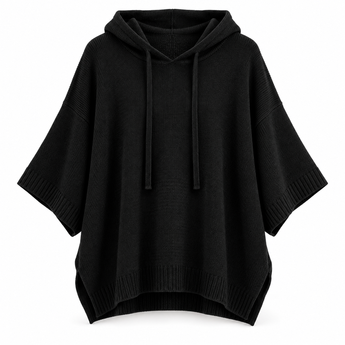 Relaxed Hooded Zip Knit Sweater