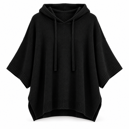 Relaxed Hooded Zip Knit Sweater