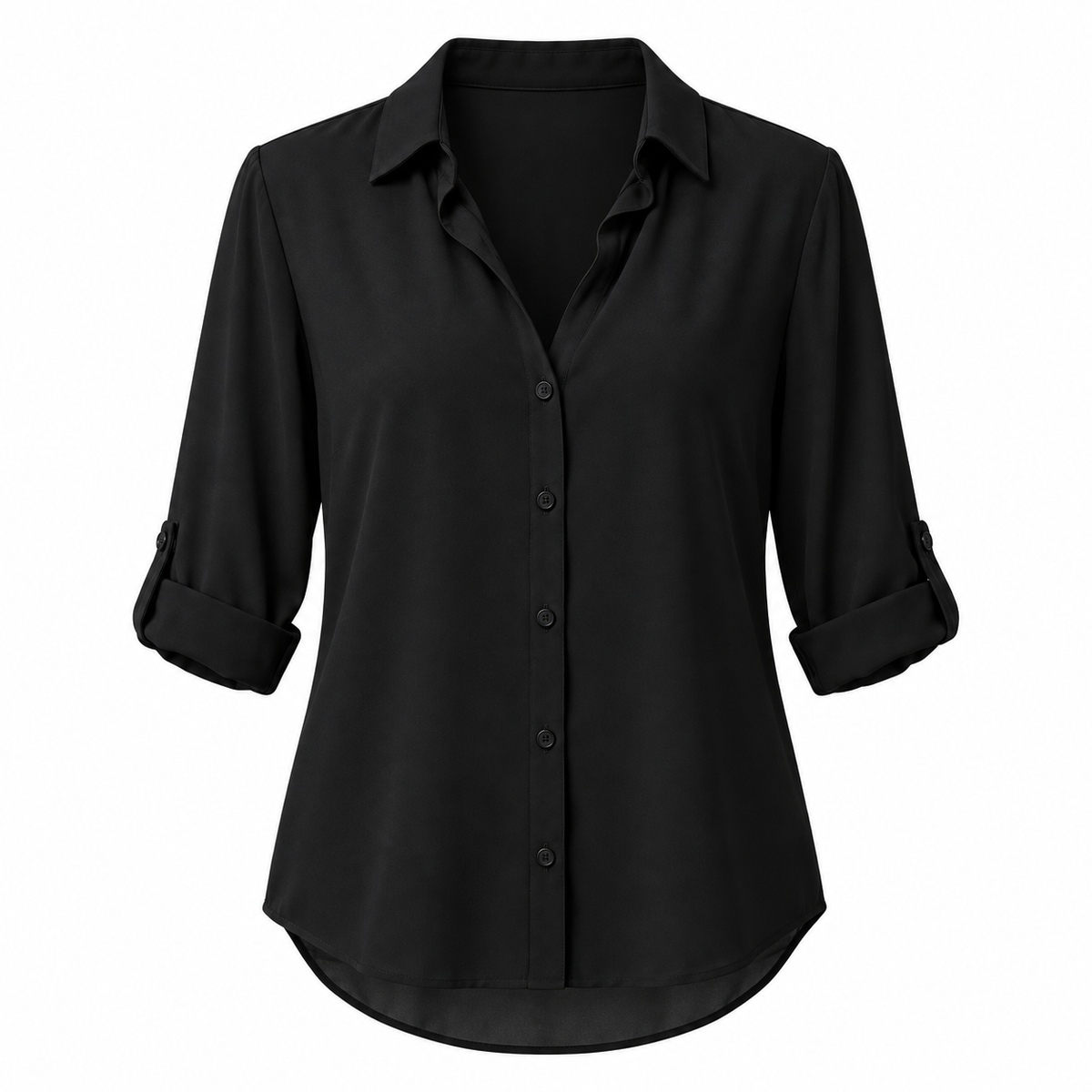 Relaxed Chiffon Button Blouse