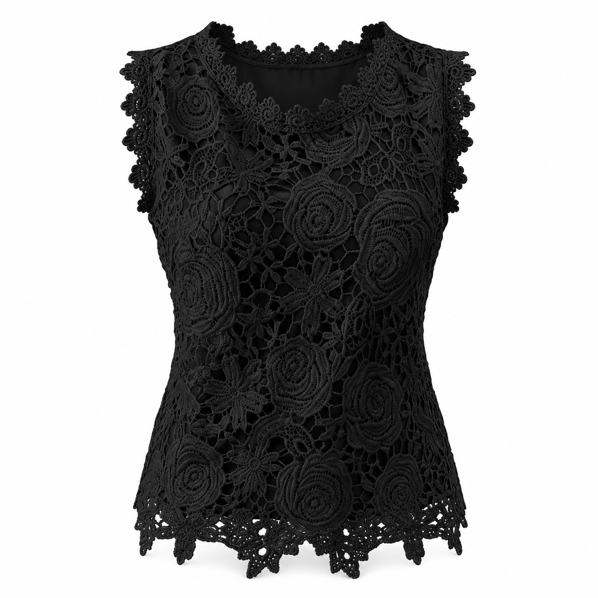 Mouwloze Blouse met Kant