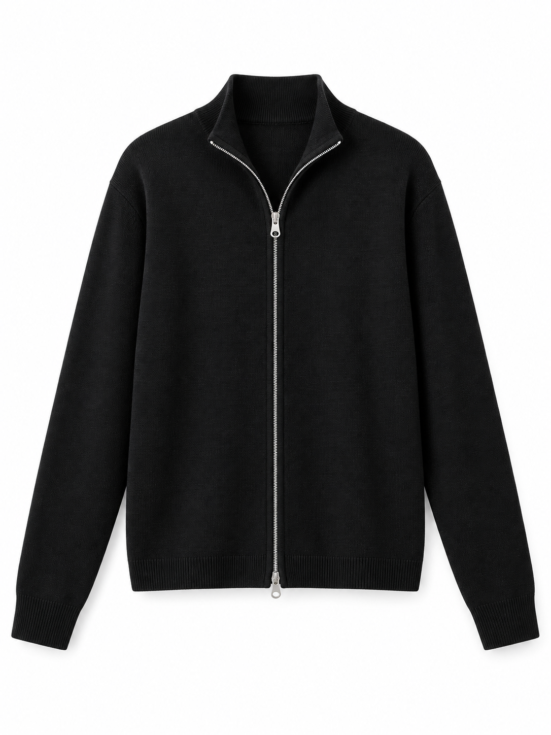Black Full-Zip Knit Cardigan product view