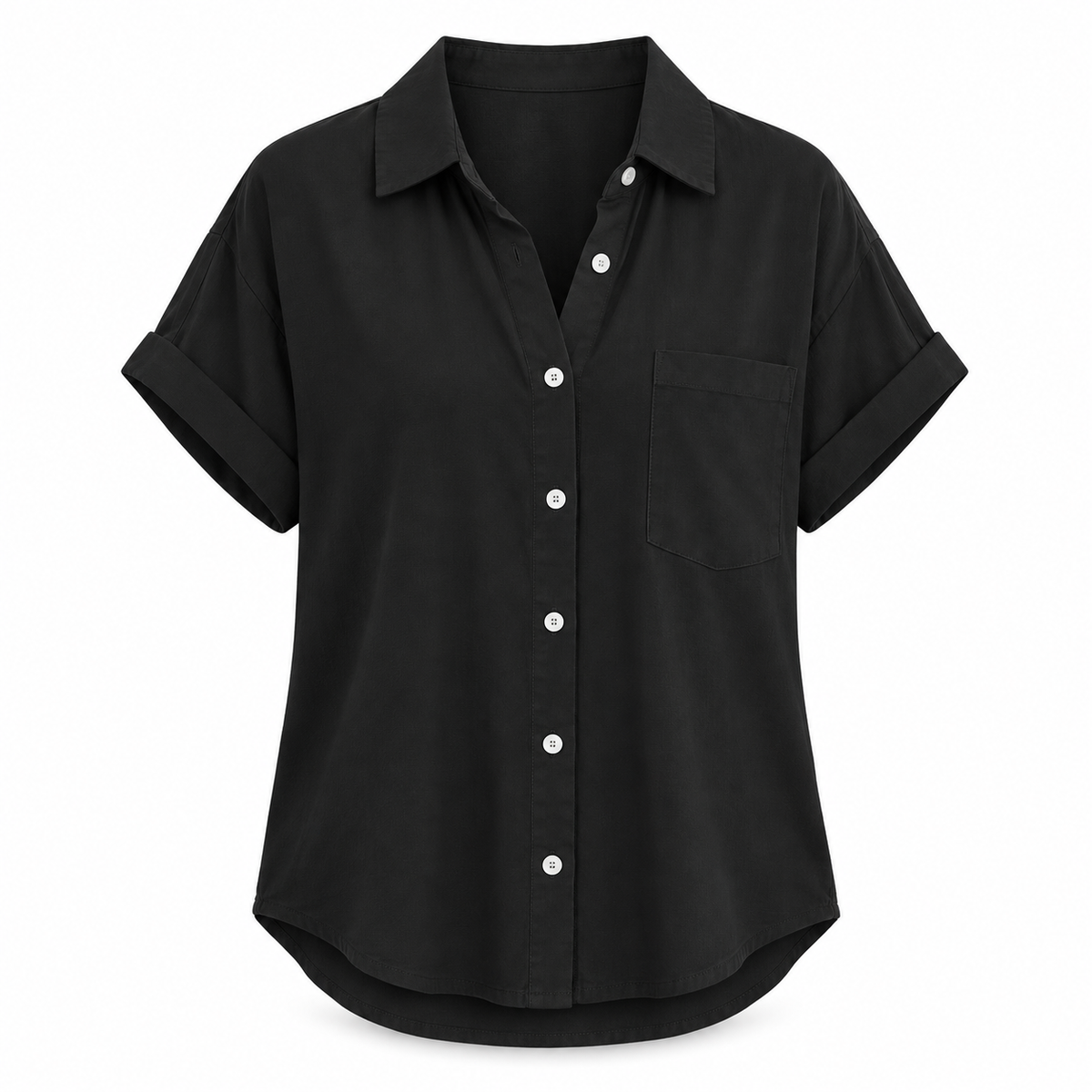 Chemise boutonnée décontractée à manches courtes