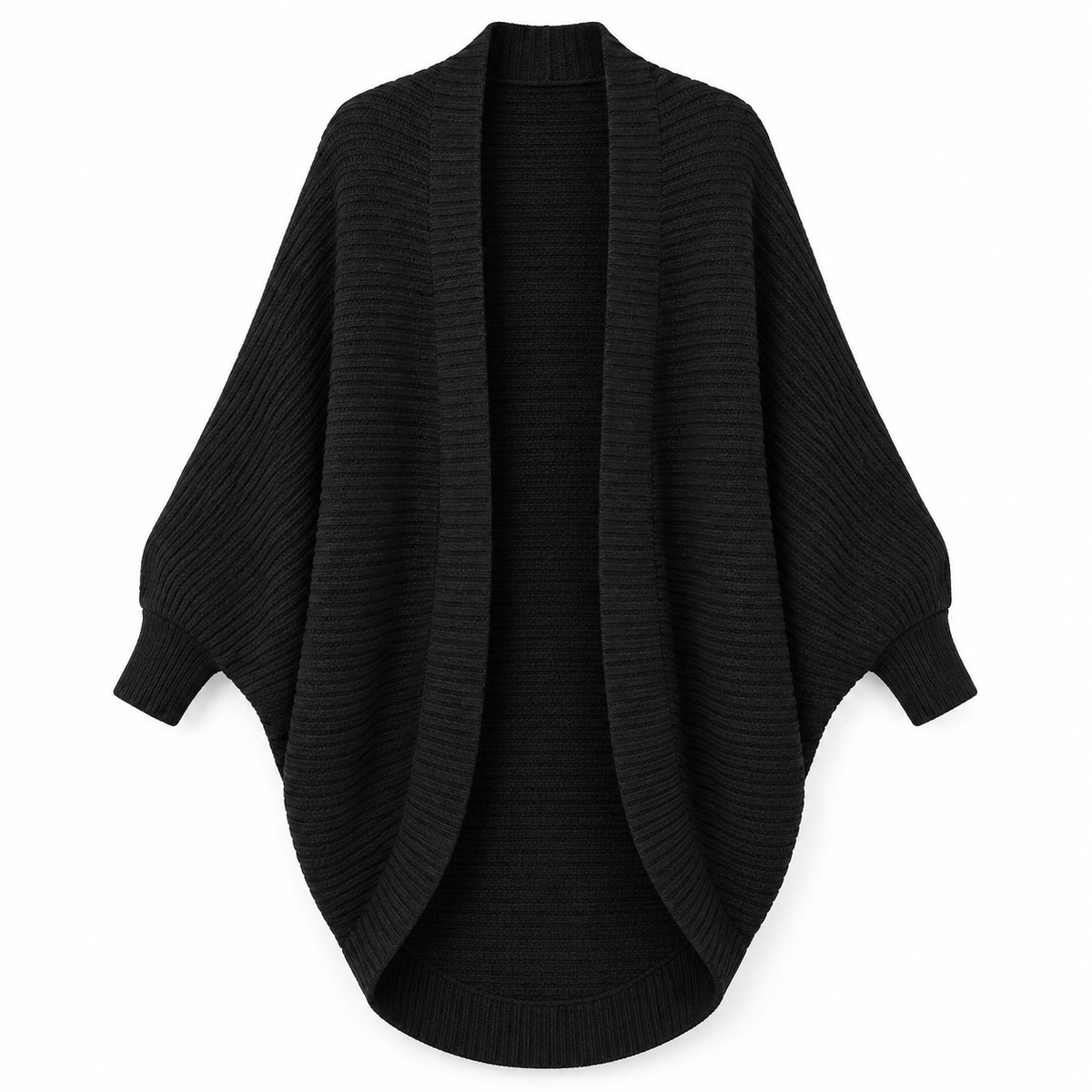 Black Relaxed Open Knit Cardigan product view