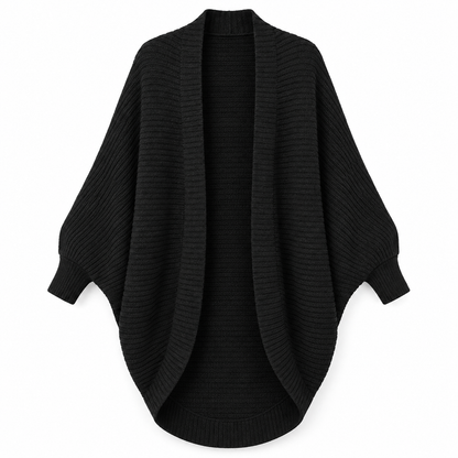 Black Relaxed Open Knit Cardigan product view