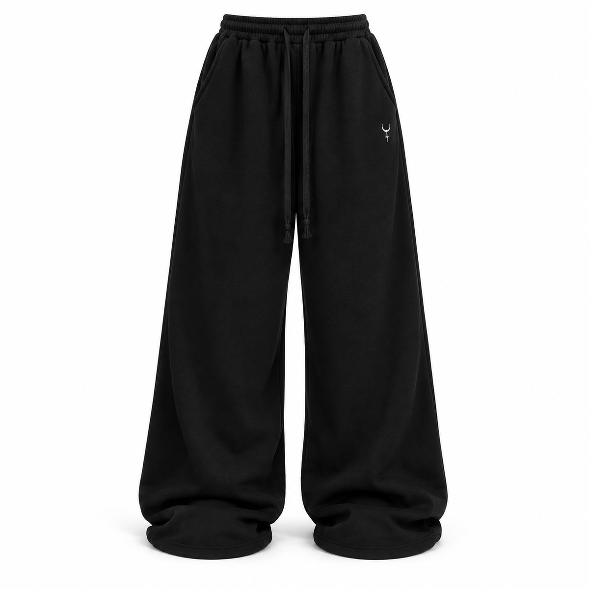 Black Relaxed Drawstring Sweatpants product view