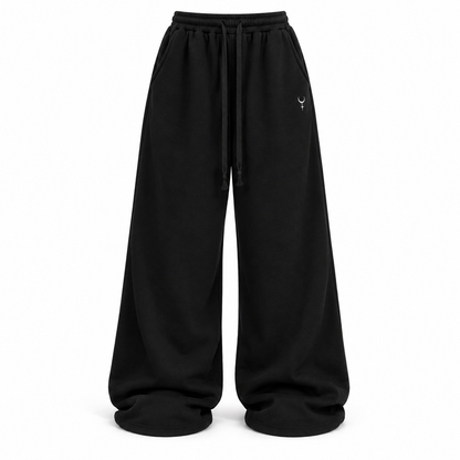 Black Relaxed Drawstring Sweatpants product view