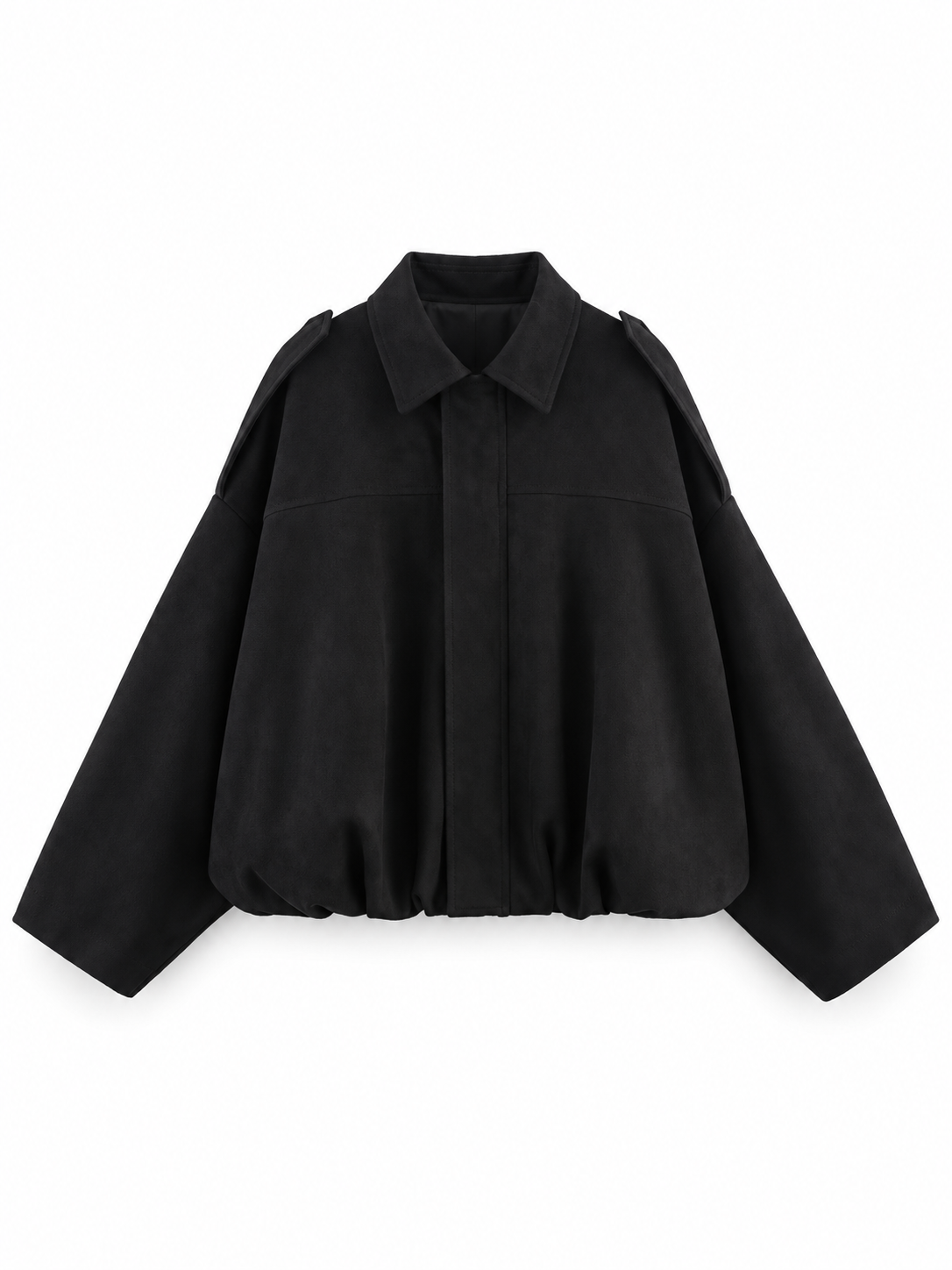 Black Relaxed Suede-Effect Jacket product view