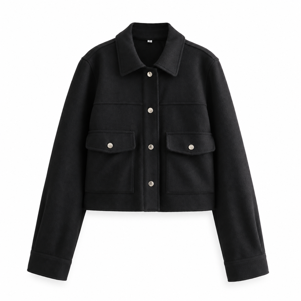 Black Cropped Pocket Jacket product view