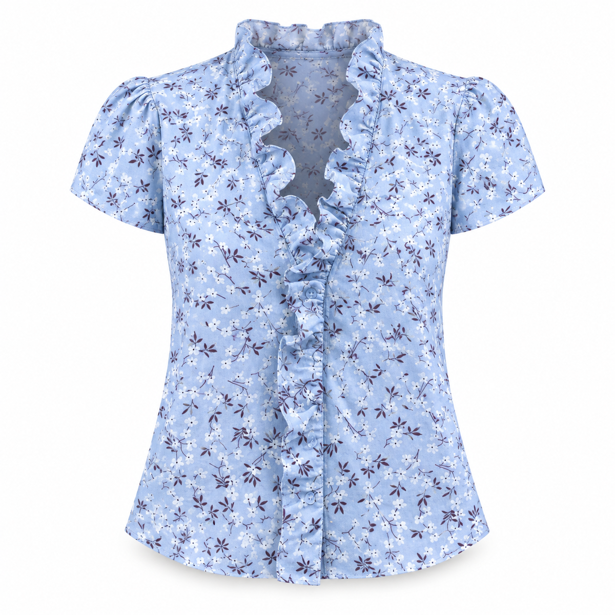 Ruffle V-Neck Blouse