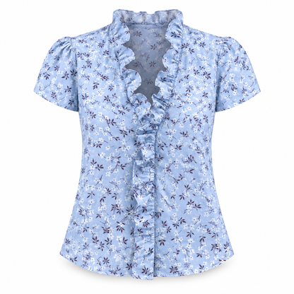 Ruffle V-Neck Blouse