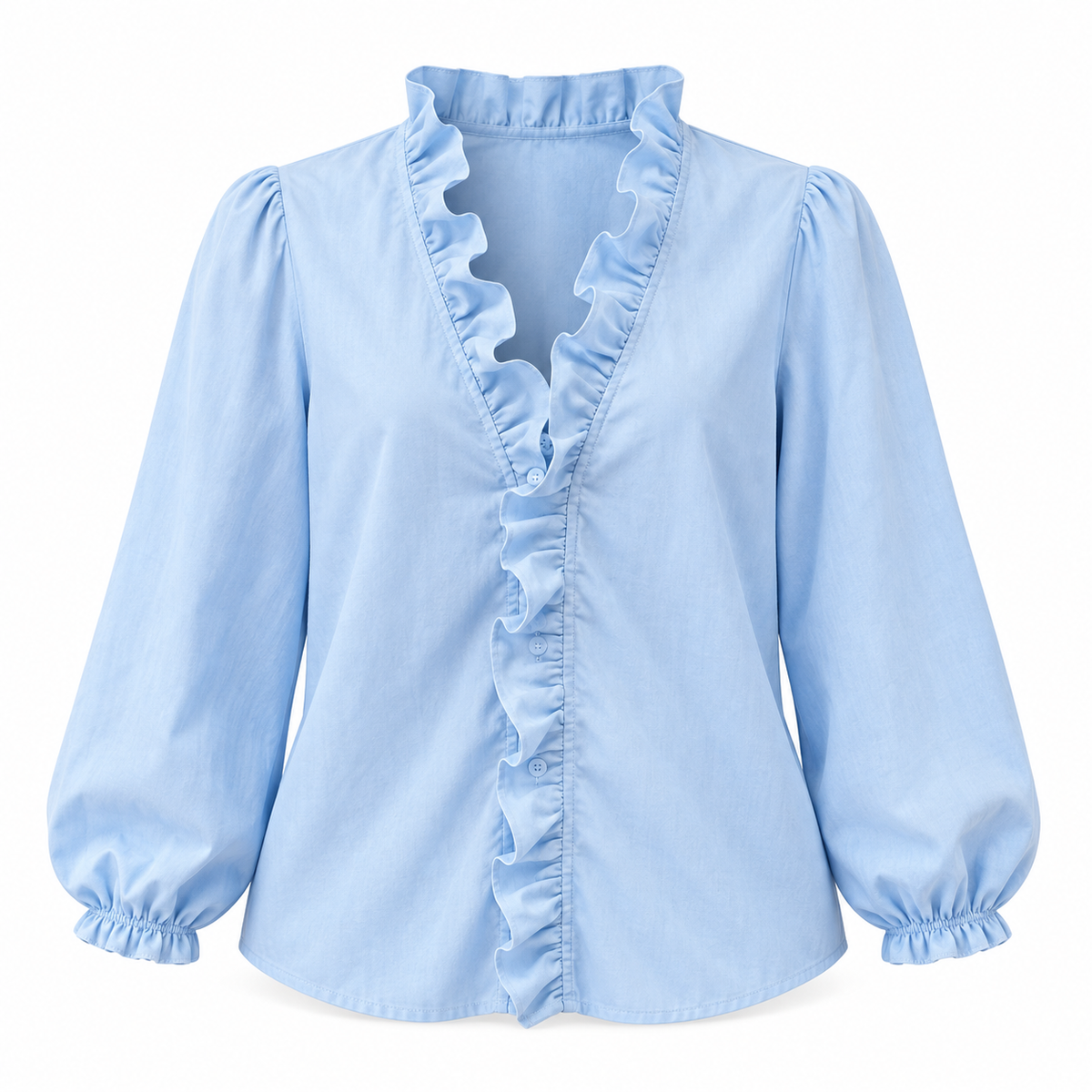 Ruffle V-Neck Blouse